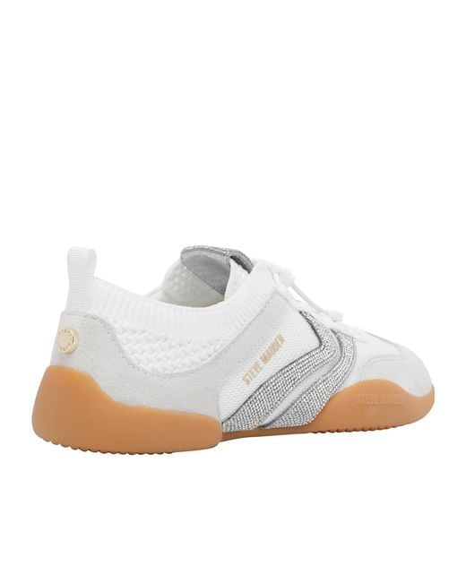 Steve Madden White Biscotti Knit Low-Top Sneakers