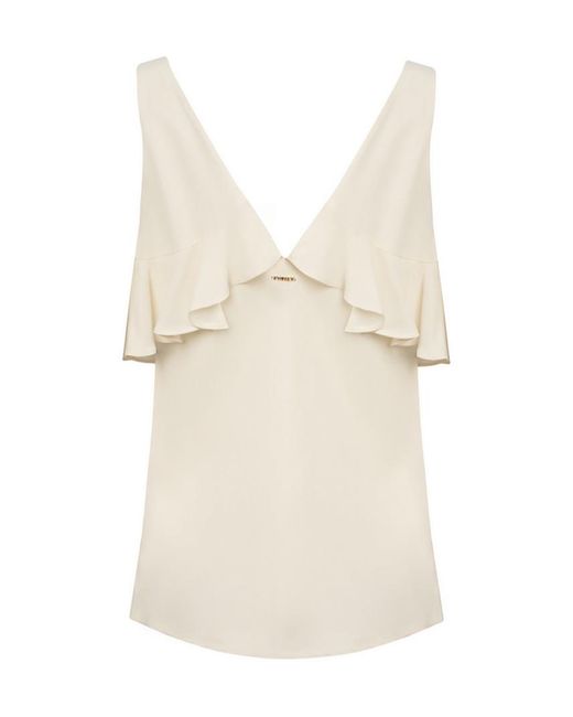 Twinset Natural Ruffle Detail Tank Top