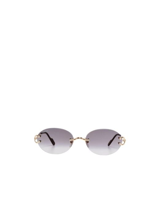 Cartier White Oval-Frame Sunglasses for men