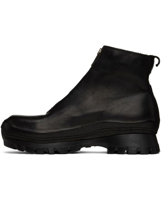Guidi Black Zipped Ankle Boots for men