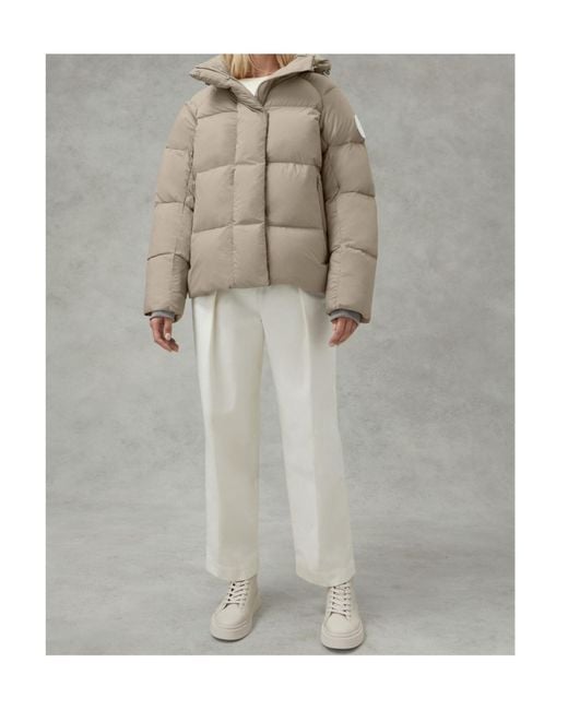 Canada Goose Brown Hooded Quilted Down Jacket