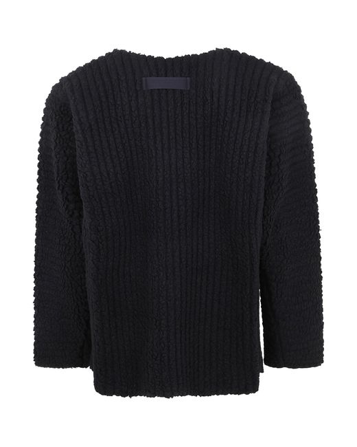 Issey Miyake Black Pleated Fleece-Texture Jacket for men