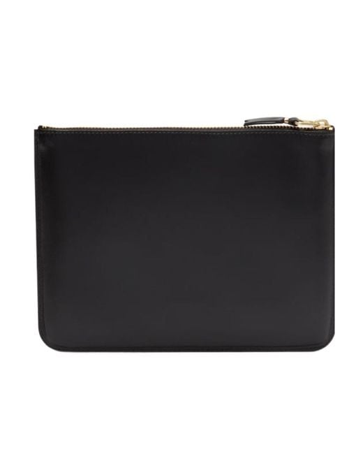 Comme des Garçons Black Zip-Up Leather Wallet