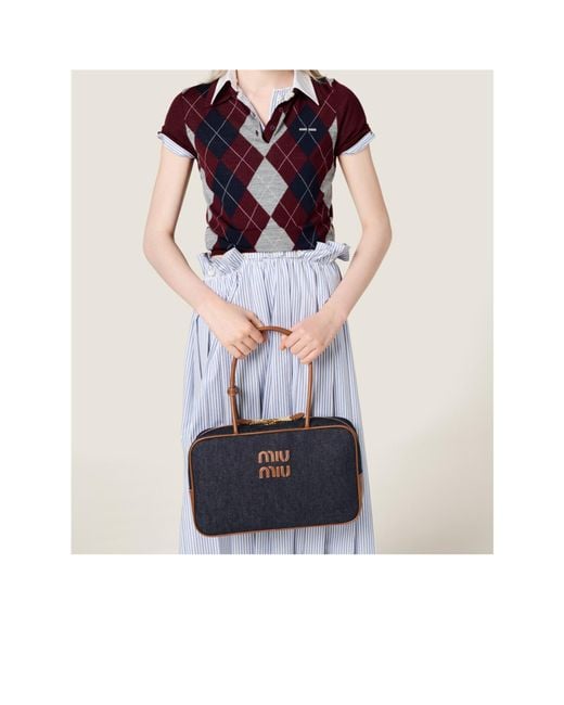 Miu Miu Blue Beau Denim Bag