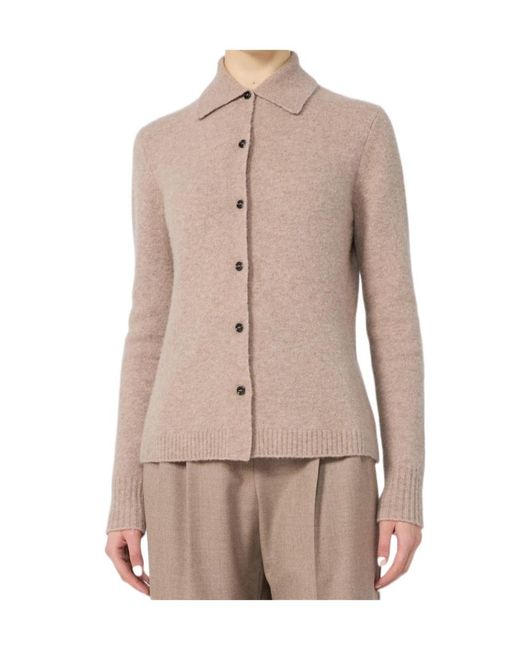 Max Mara Natural Long-Sleeve Cardigan