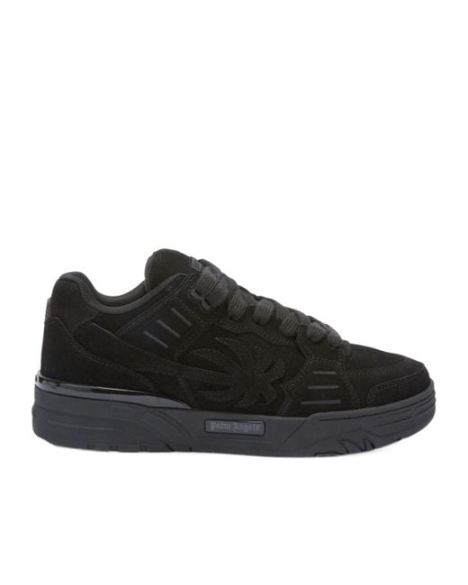 Palm Angels Black Venice Lace-Up Suede Sneakers for men