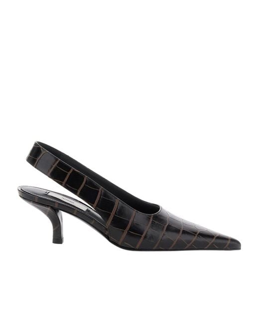 Totême Black Totême Classic Embossed Slingback Pumps