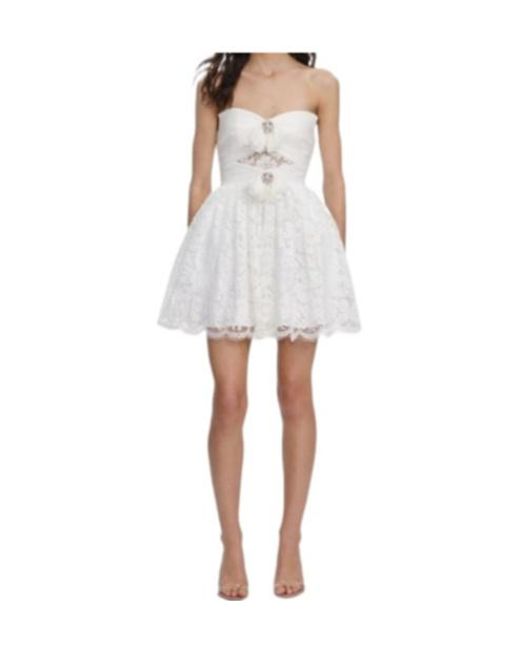 Self-Portrait White Lace Ribbon Dress