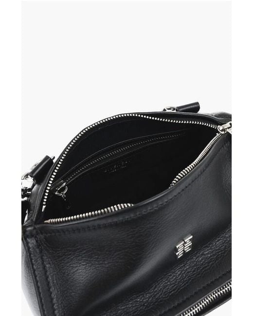 Givenchy Black Pandora Hammered Leather Shoulder Bag