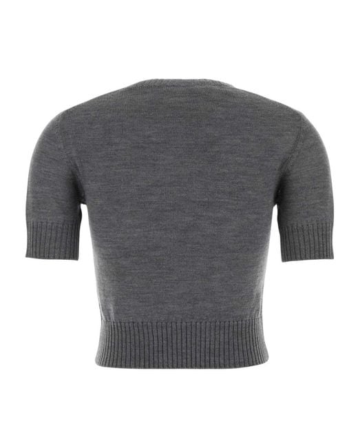 Jil Sander Gray Short-Sleeved Knit Top