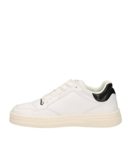 Pinko White Gem Lace-Up Sneakers