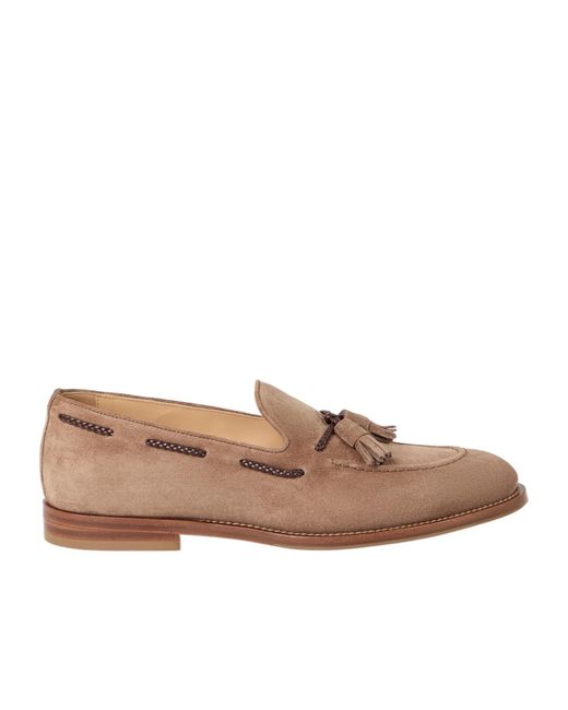 Brunello Cucinelli Brown Tassel Detailed Slip-On Loafers for men