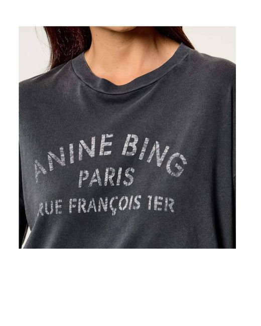 Anine Bing Blue Long-Sleeved T-Shirt