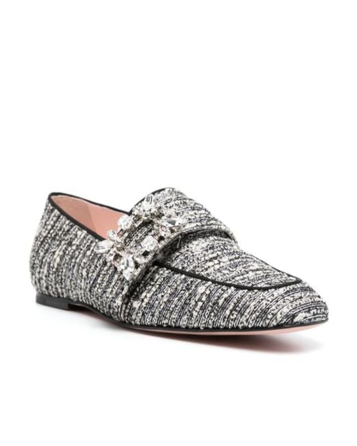 Roger Vivier White Round-Headed Loafers