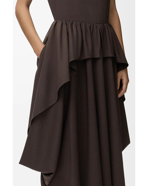Loewe Brown Irregular Hem Dress