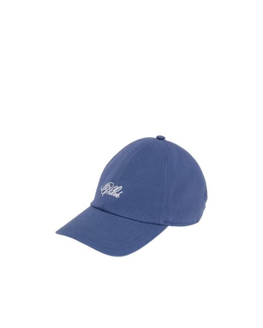 Chloé Blue Chloé Logo Embroidered Charm Detailed Cap