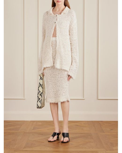 Khaite White Jannae Wool-Blend Cardigan