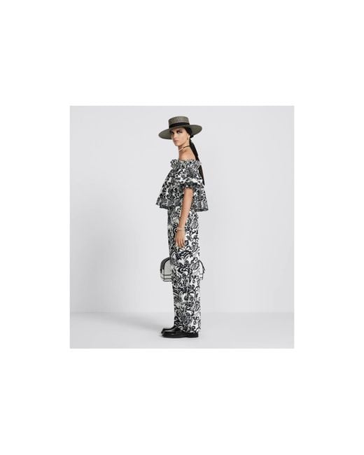 Dior Black Christian All-Over Printed Off-Shoulder Top