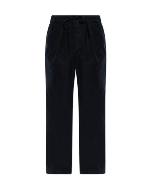 Officine Generale Black Peterson Drawstring-Waistband Trousers for men