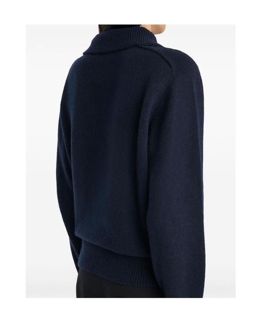 Khaite Blue Long-Sleeve Knit Top