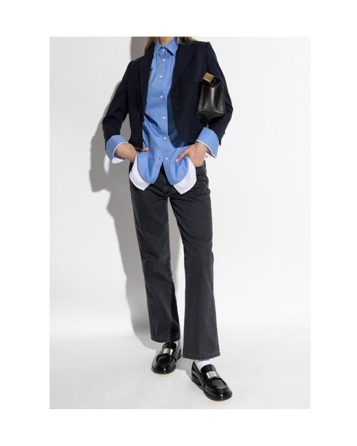 Dries Van Noten Blue Long-Sleeved Casual Jacket