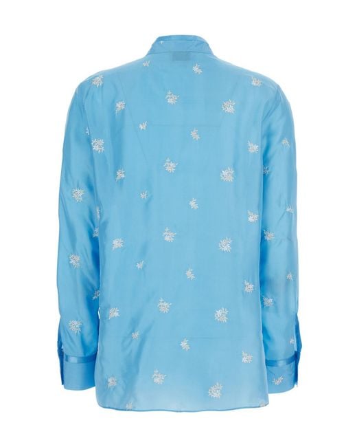 Forte_forte Blue Floral Silk Shirt