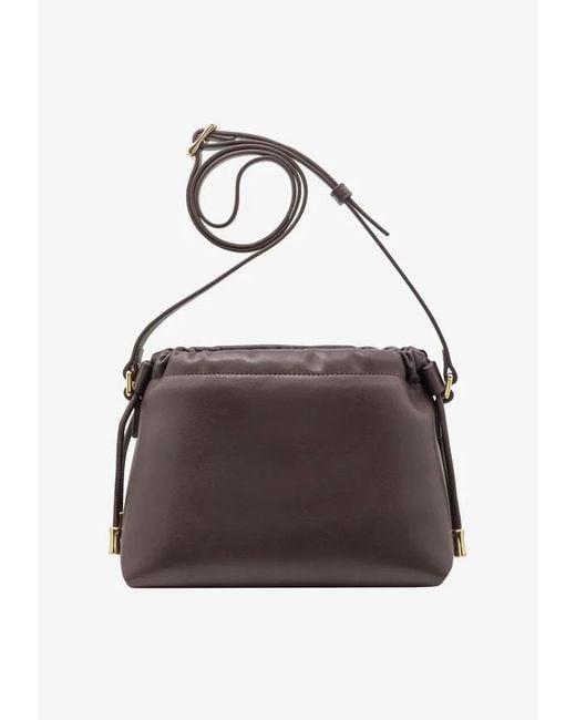 A.P.C. Brown Ninon Logo Embossed Mini Shoulder Bag