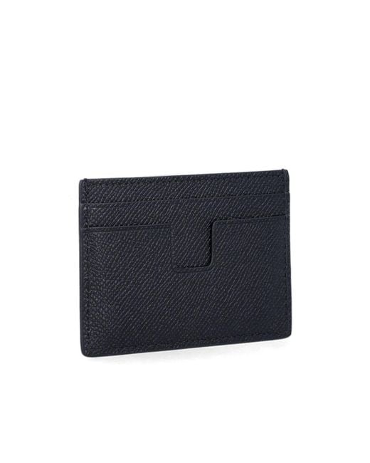 Tom Ford Blue Logo Plaque Card Holder for men