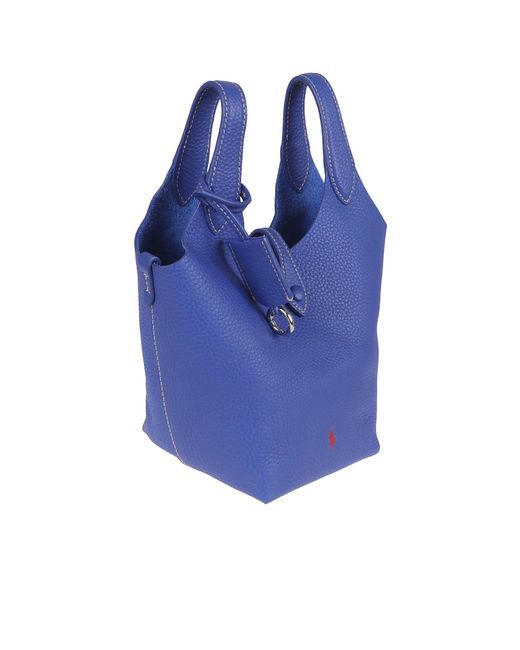 Polo Ralph Lauren Blue Logo Detailed Small Tote Bag