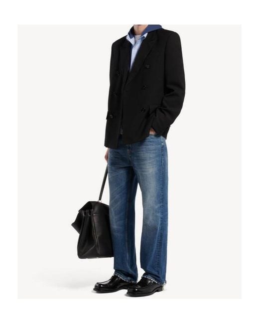 Balenciaga Black Double-Breasted Tailored Jacket for men