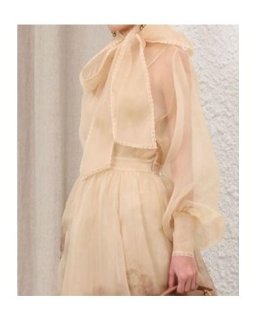Zimmermann Natural 'Memento Organza' Blouse
