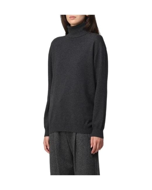 Brunello Cucinelli Black Roll-Neck Cashmere Knit