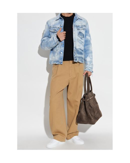 DSquared² Blue Distressed Denim Jacket for men