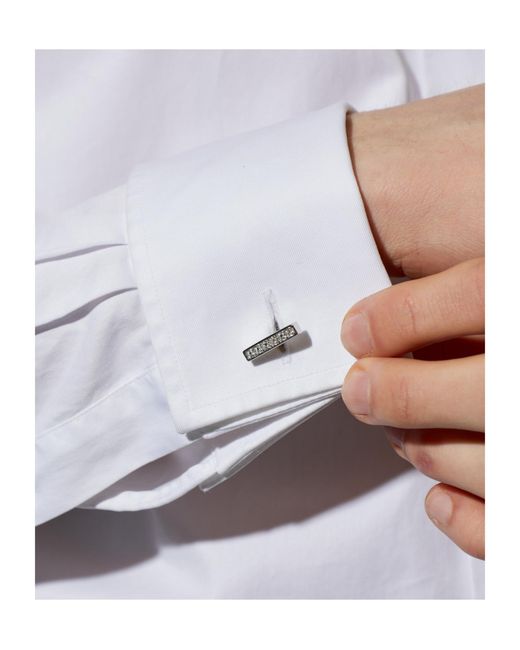 Ferragamo White T-Shaped Cufflinks for men