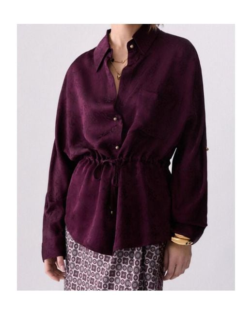 Liu Jo Purple Jacquard Satin Shirt