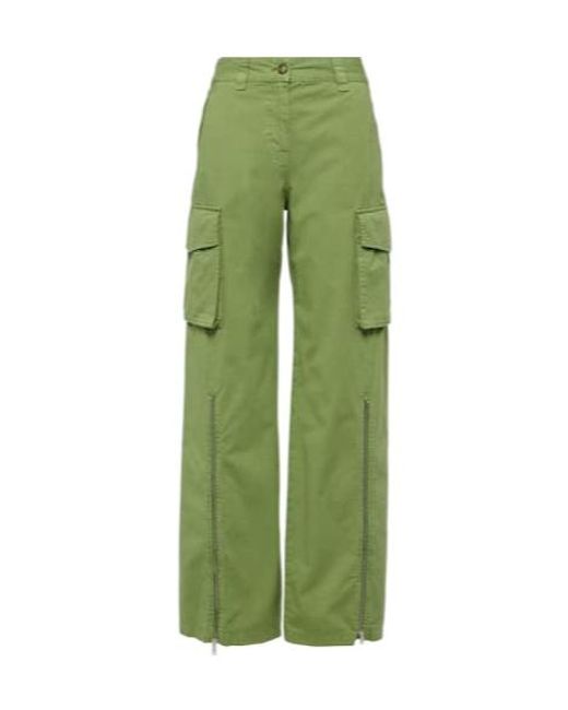 Stella McCartney Green Mid-Rise Cotton Cargo Pants