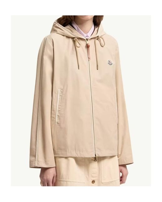 Moncler Natural Sarracenia Zip-Up Hooded Jacket