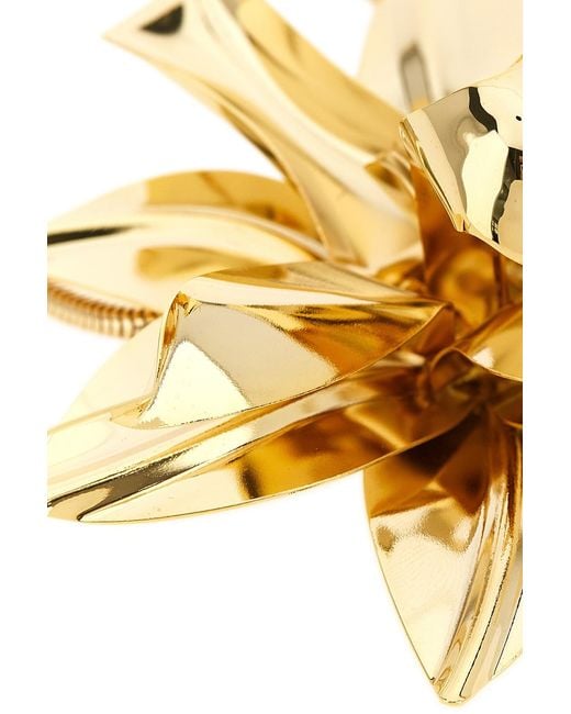 Rabanne Metallic Rabanne Sculpted Floral Pendant Necklace