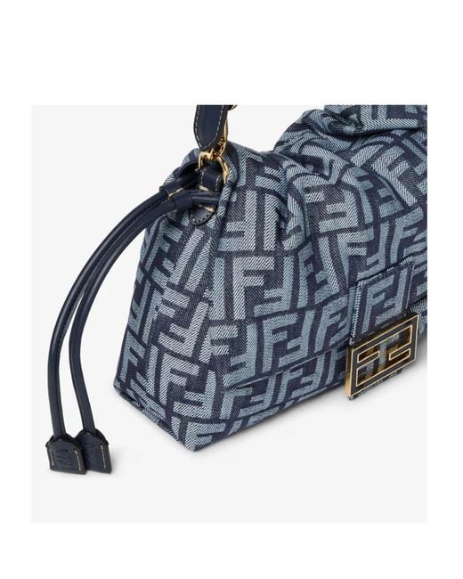 Fendi Blue Medium Mamma Baguette Shoulder Bag