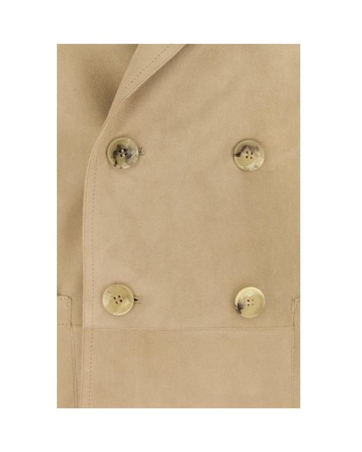Canali Natural Double-Breasted Suede Blazer for men