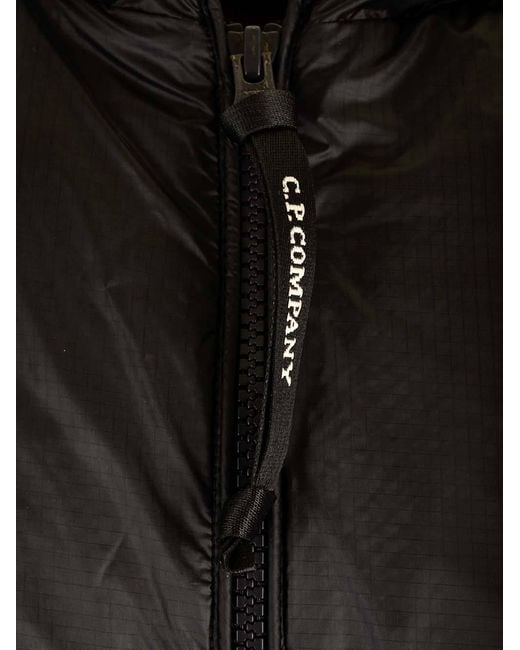 C P Company Black Lens-Detail Padded Gilet for men