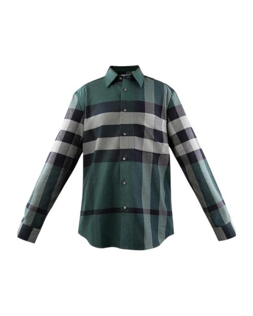 Burberry Green Plaid Shirt for men