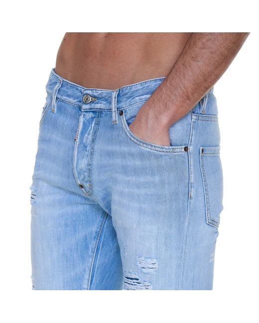 DSquared² Blue Faded Effect Straight Leg Jeans for men