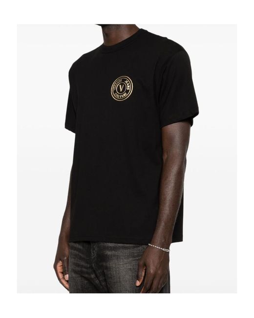 Versace Jeans Black Couture Logo Patch T-Shirt for men