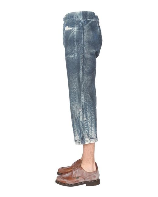 Sunnei Blue Straight Cropped Straight Pants for men