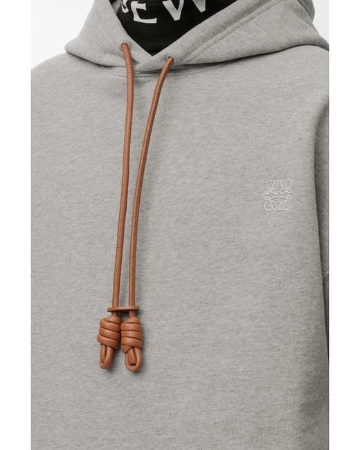 Loewe Gray Long-Sleeved Hooded Sweatshirt for men