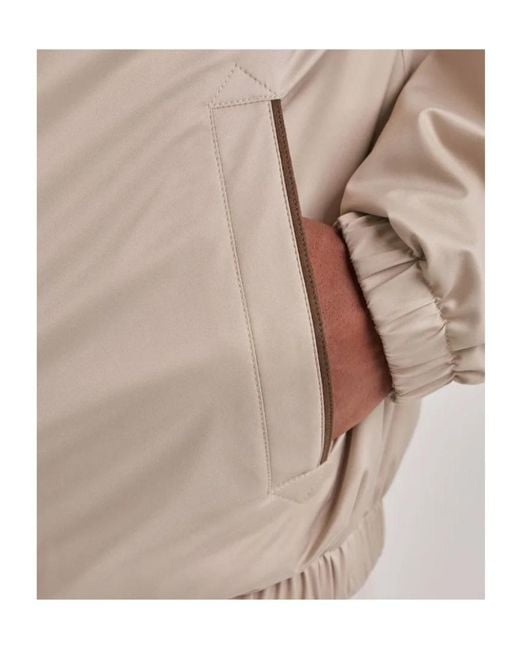 Canali Brown Stand-Collar Zip Jacket for men