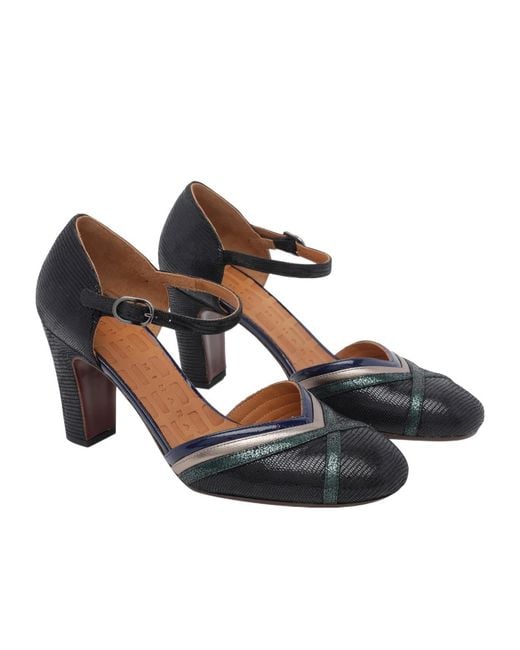 Chie Mihara Blue Mirka Strap Heeled Pumps