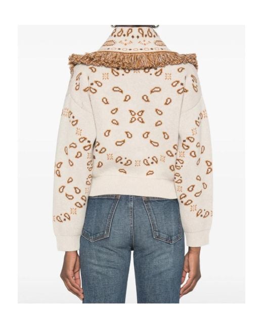 Alanui Natural Paisley-Pattern Fringed Jacket