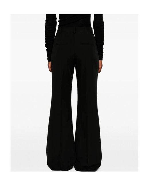 Pinko Black Plain-Coloured Palazzo Trousers